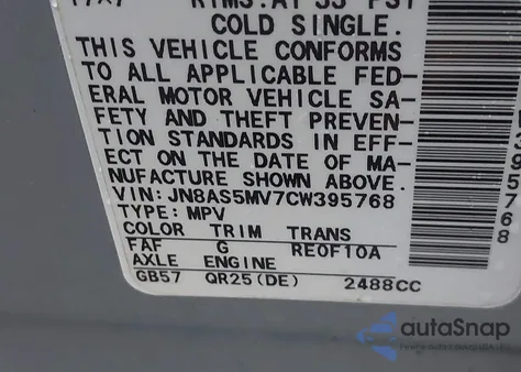 2012 Nissan Rogue Sv from USA, damaged, VIN JN8AS5MV7CW395768